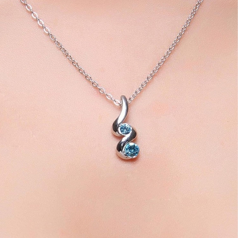 925 Sterling Silver Dangle Drop Earrings and Necklace - Picture 2 of 7
